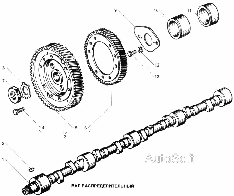 Распределительный вал ЯМЗ  7511