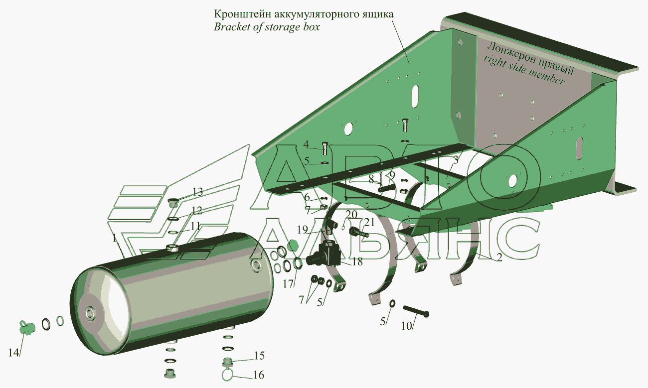 Установка ресивера и присоединительной арматуры на МАЗ-642505 (220,221), 642508 (220,221) МАЗ-642505, 642508