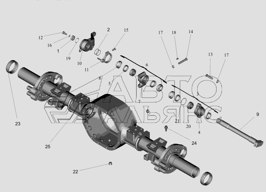 Привод тормозного механизма задних колес МАЗ-437030 (Зубренок)