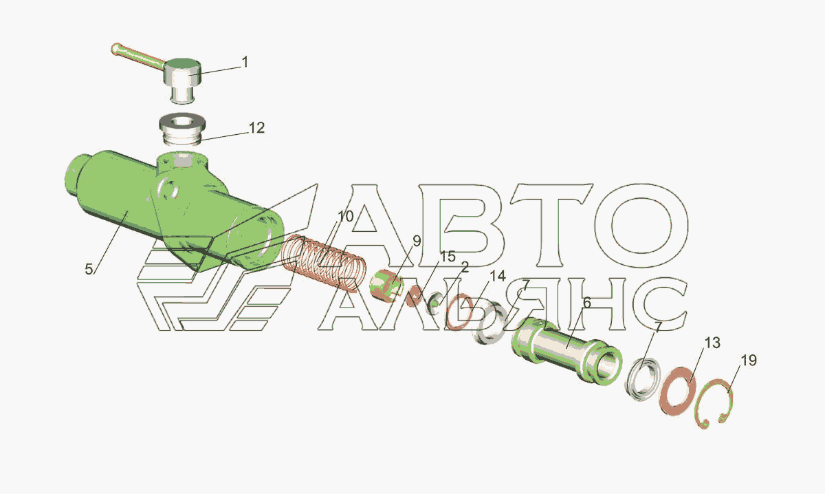 Цилиндр подпедальный 6430-1602510 МАЗ-5440E9