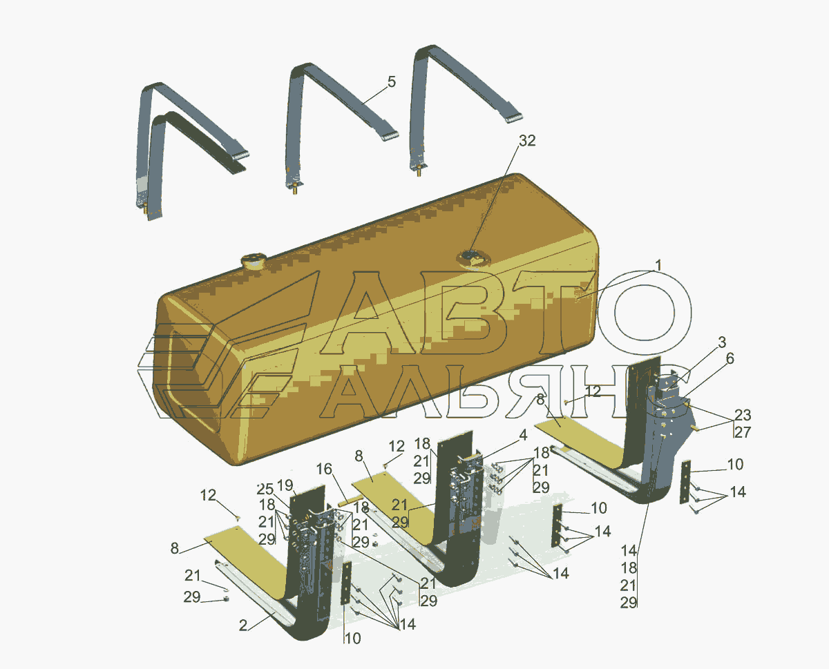 Крепление топливного бака 544019-1101002-010 (700 литров) МАЗ-5440E9