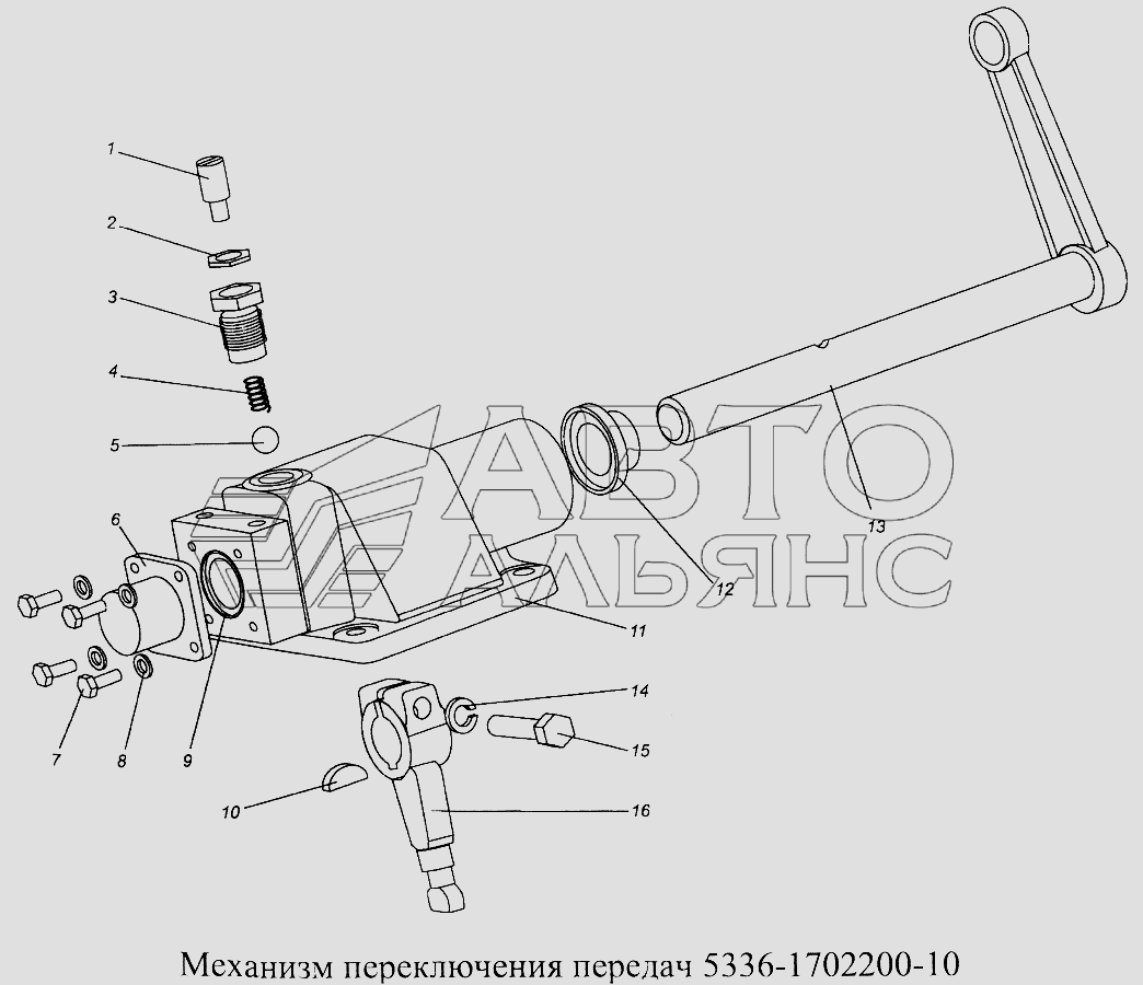 Механизм переключения передач 5336-1702200-10 МАЗ-5516А5