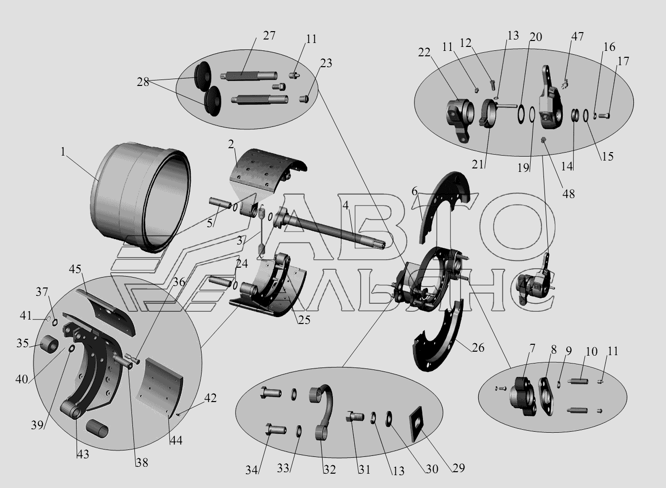 Тормоз механизм задних колес МАЗ-631236
