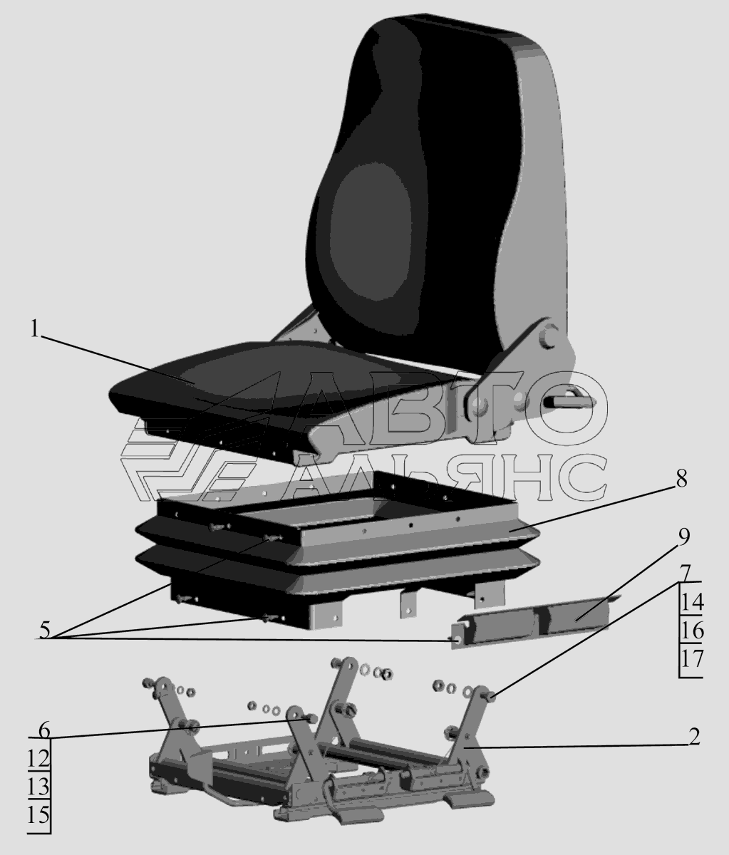 Сиденье водителя 6430-6800010 МАЗ-631705