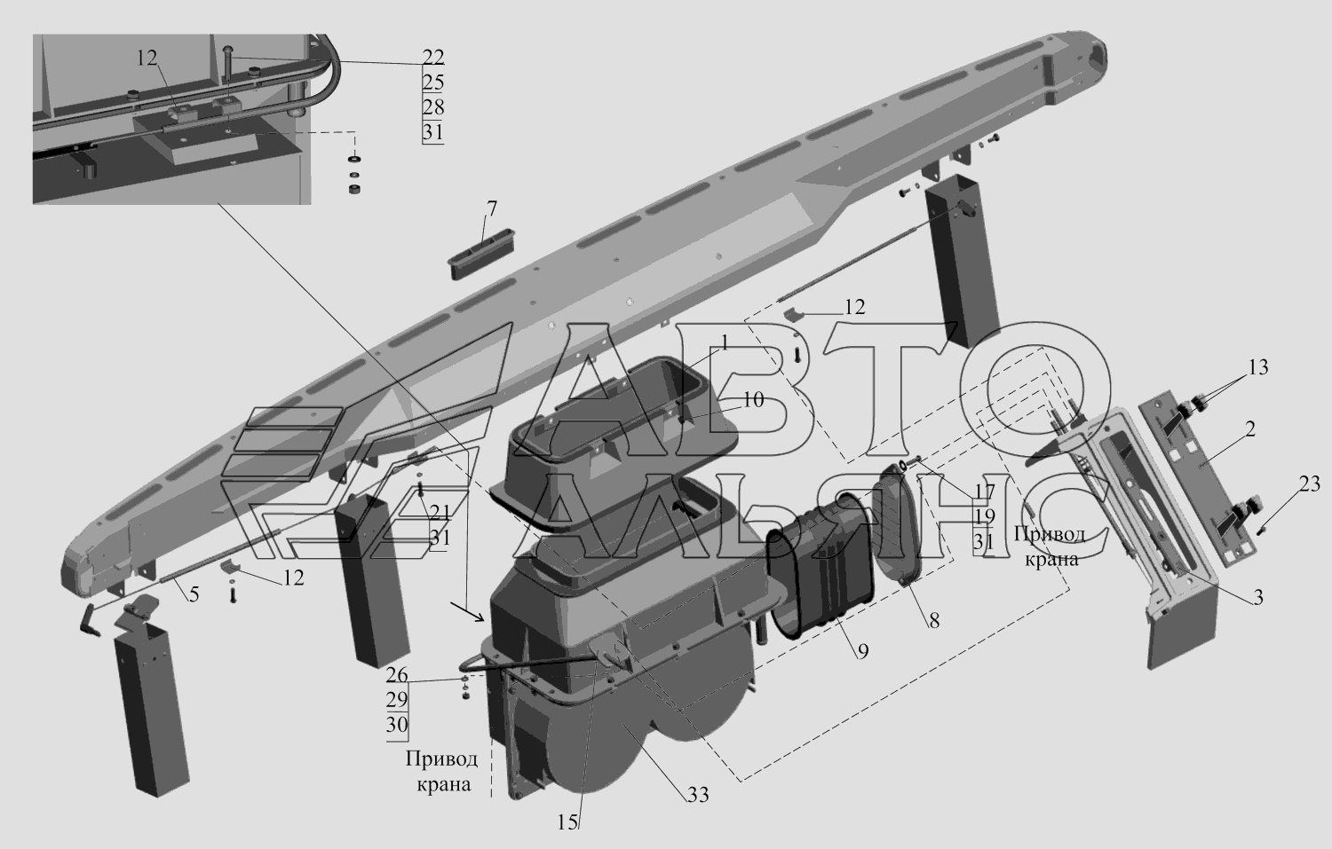 Установка отопителя 642217-8100001 МАЗ-631705