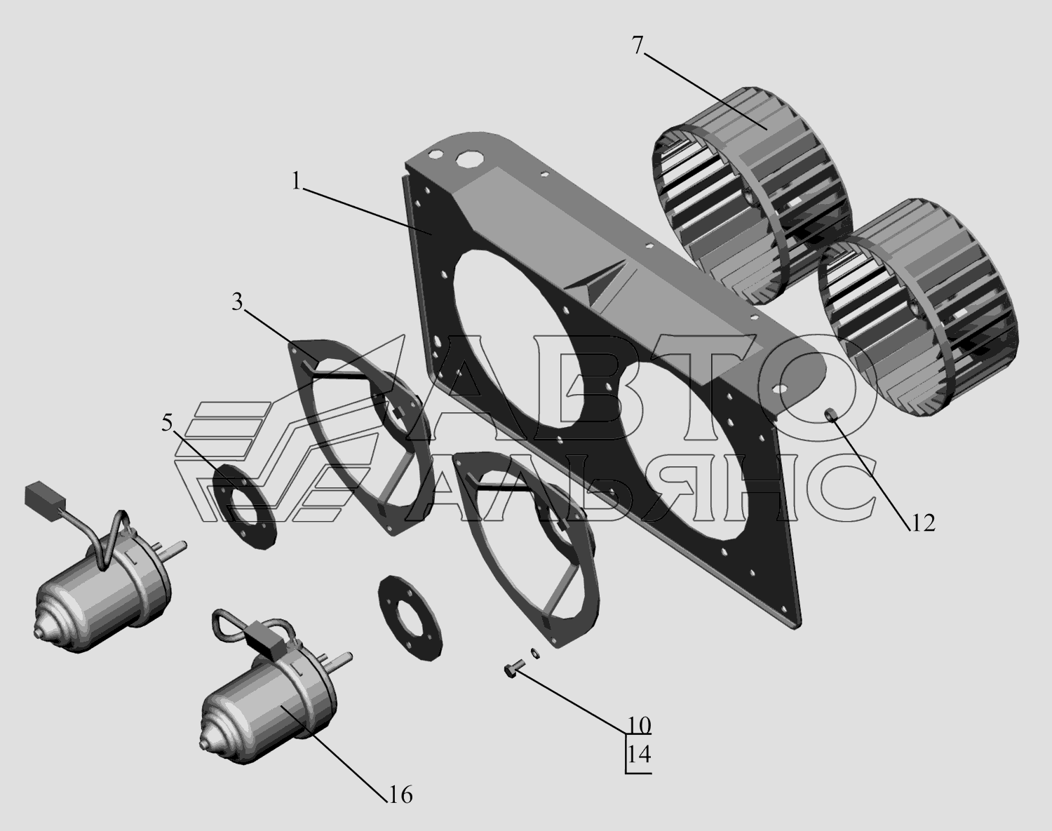 Блок вентиляторный МАЗ-631705