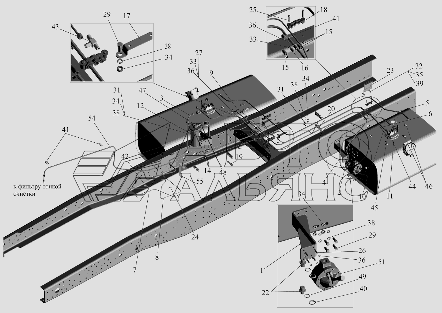 Установка топливопроводов 631705-1104002-060 МАЗ-631705