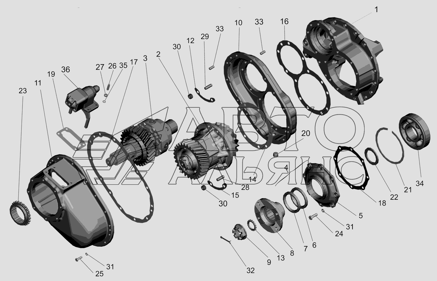 Редуктор среднего моста P6303-2502010-630 МАЗ-631705