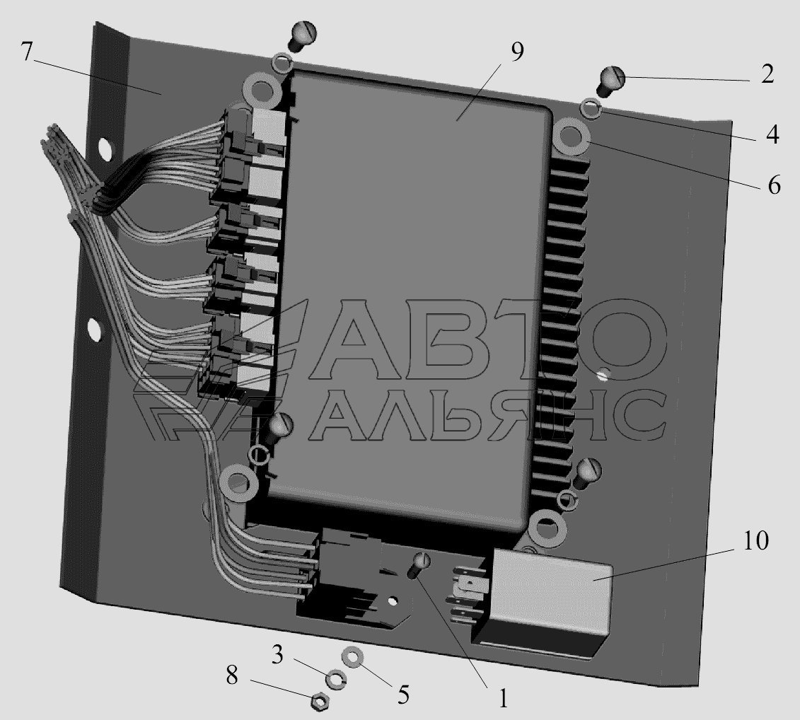 Установка электронного блока АБС на автомобиле с прицепом и c ограничением скорости МАЗ-6422, 5432