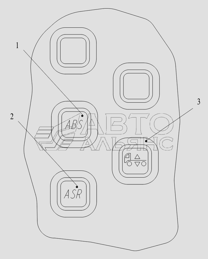 Выключатели ABS, ASR и ECAS МАЗ-6430A8 (5440A8, 5440A5)