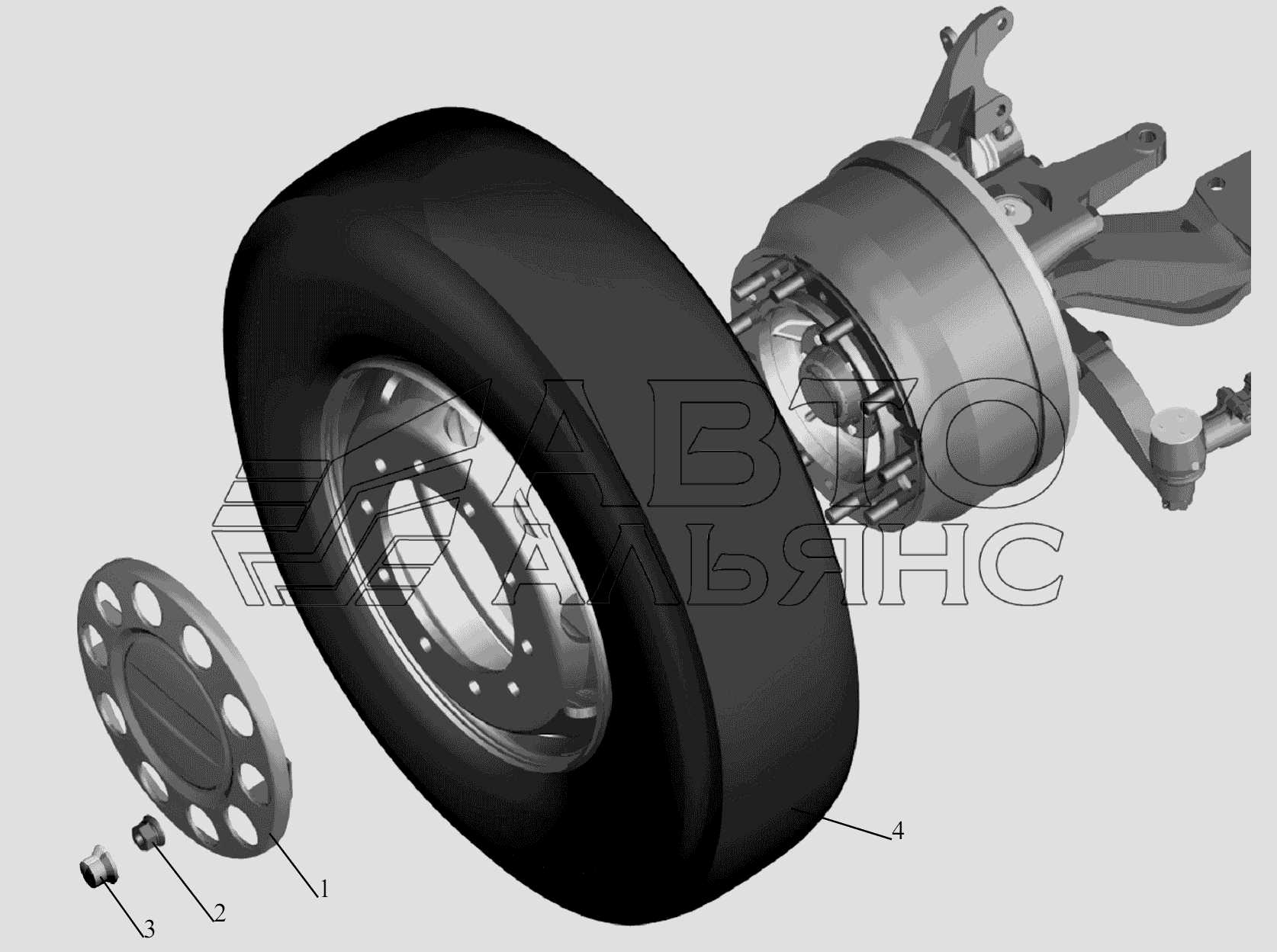 Установка передних колес МАЗ-6430A8 (5440A8, 5440A5)