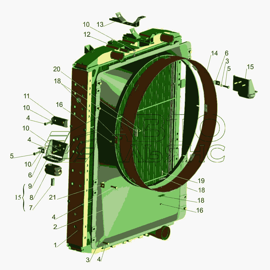 Радиатор  с кожухом 54401-1301009 МАЗ-650108