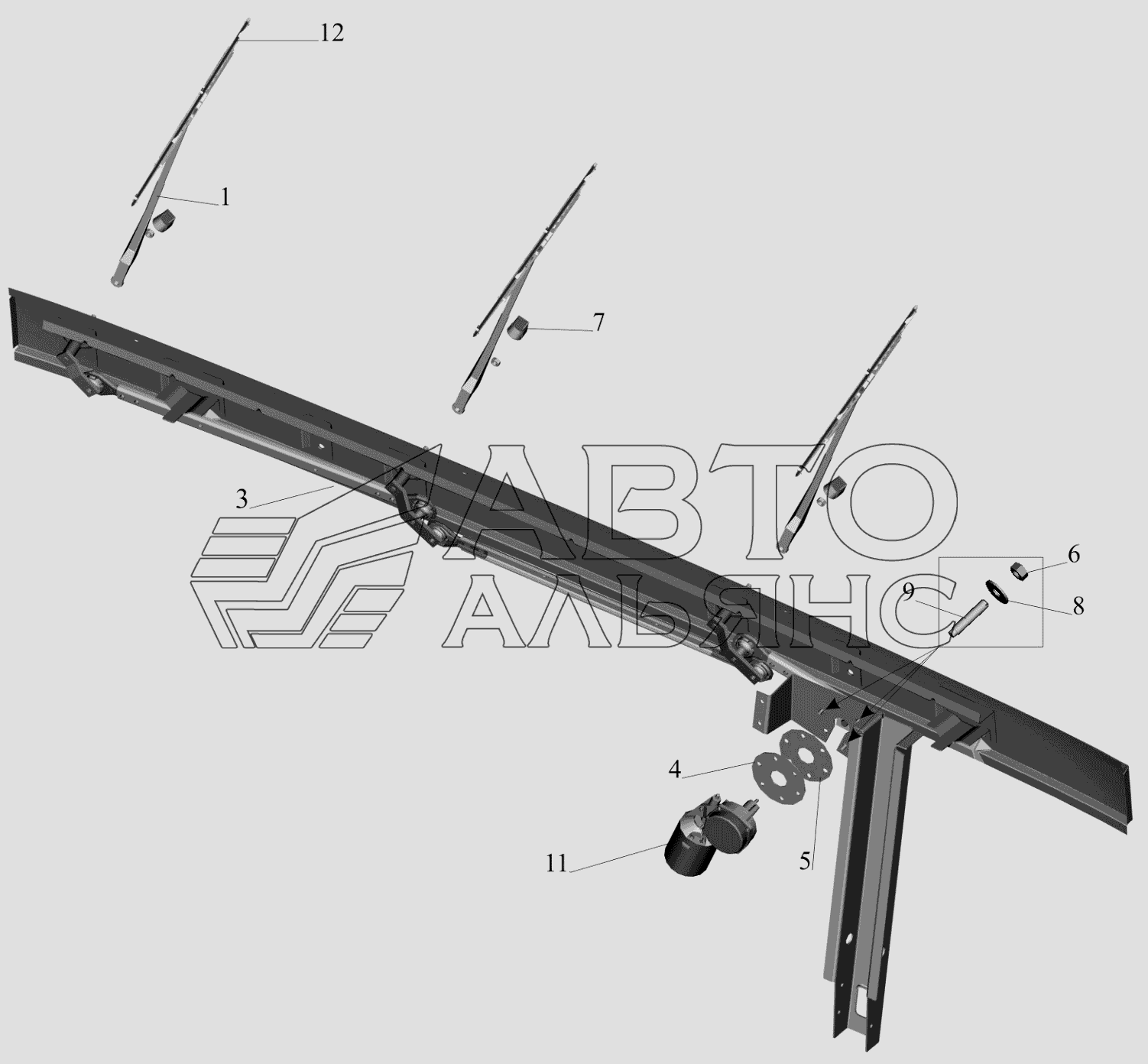 Установка стеклоочистителя 6430-3700041-001 МАЗ-650119