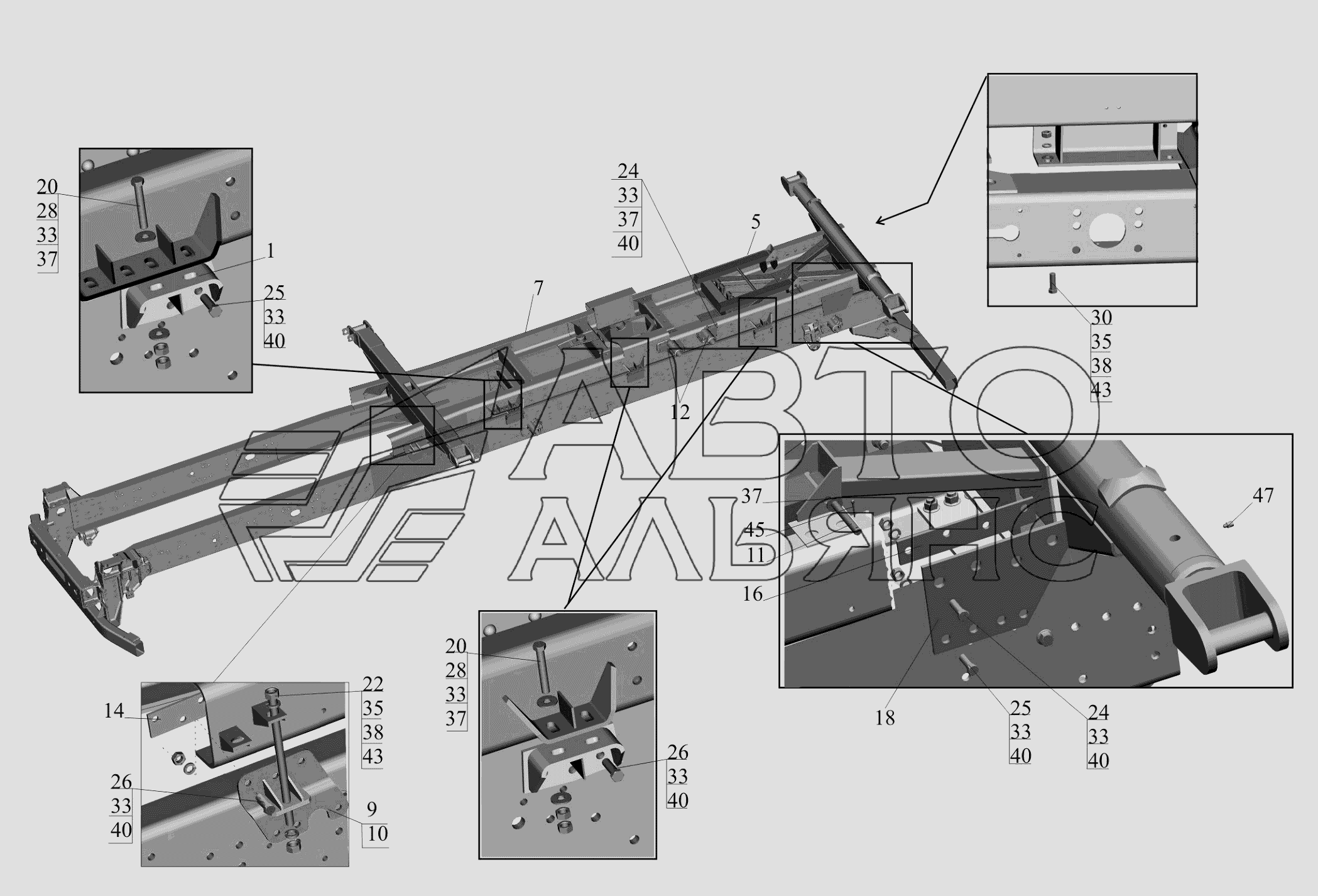 Установка надрамника 650119-8600002 МАЗ-650119