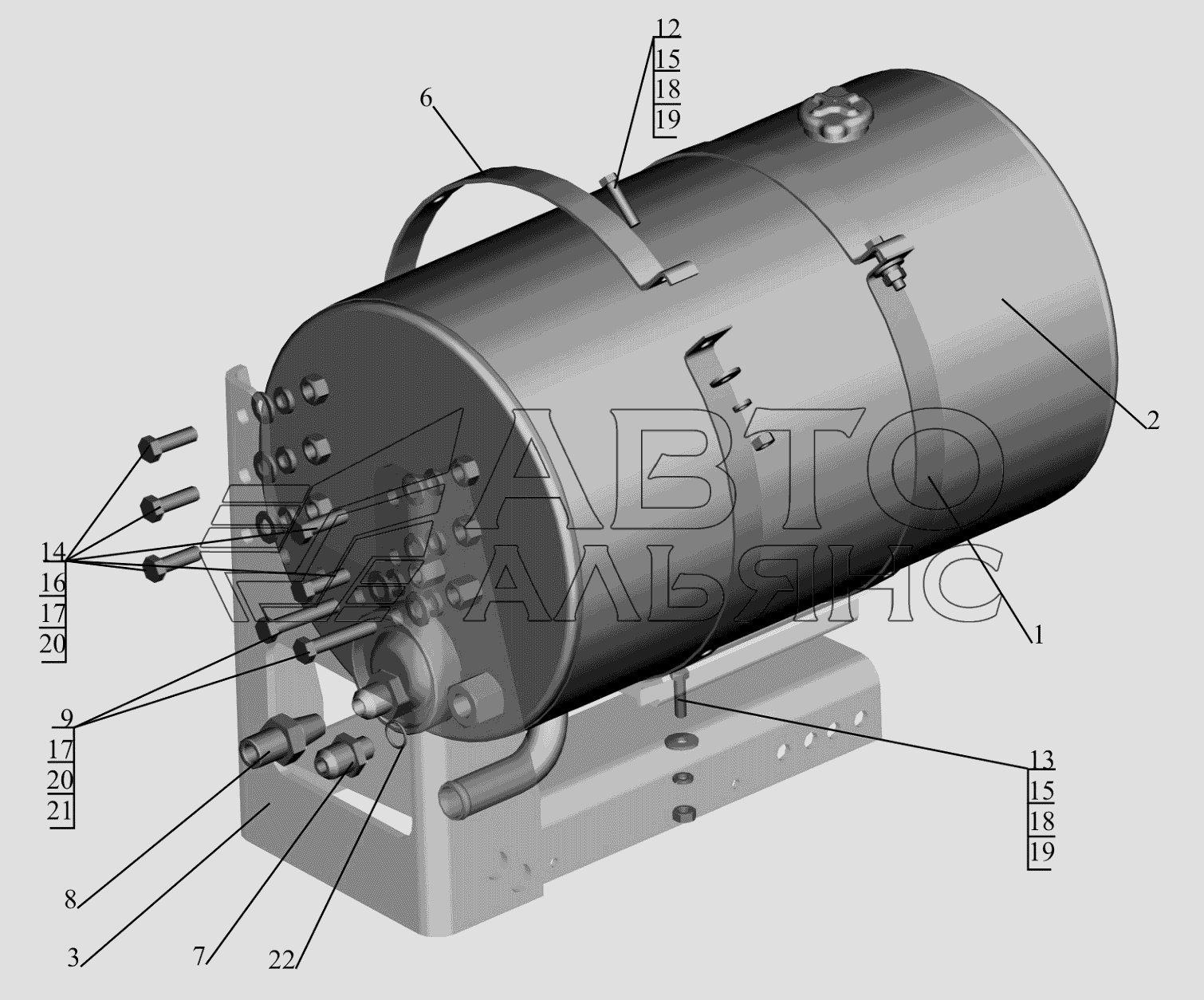 Установка масляного бака 650119-8600034 МАЗ-650119