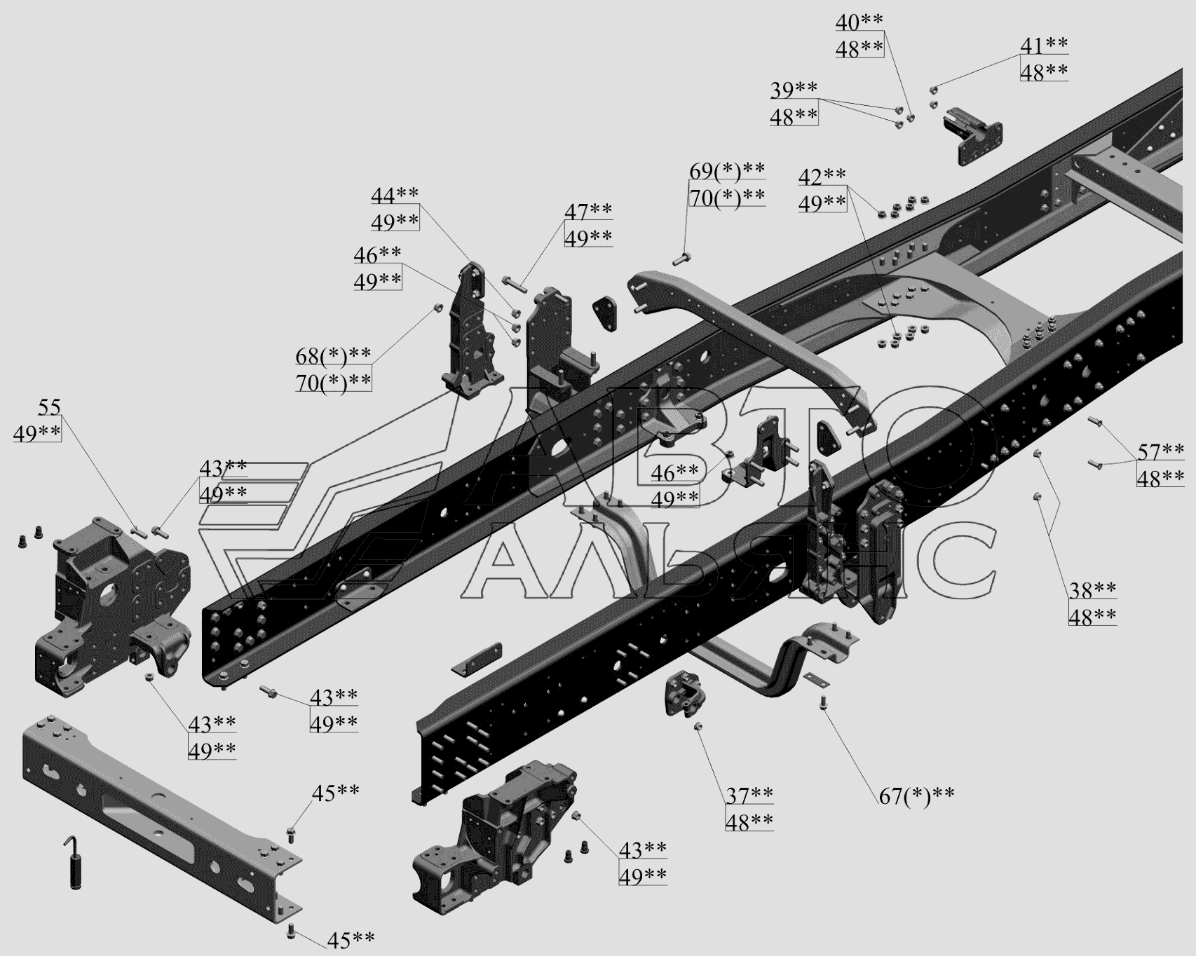 Рамы 650119-2800010 (650119-2801002) МАЗ-650119