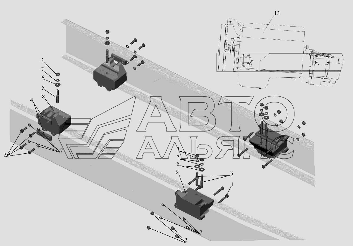 Крепление двигателя МАЗ-6516V8-520 (6516V8-540)