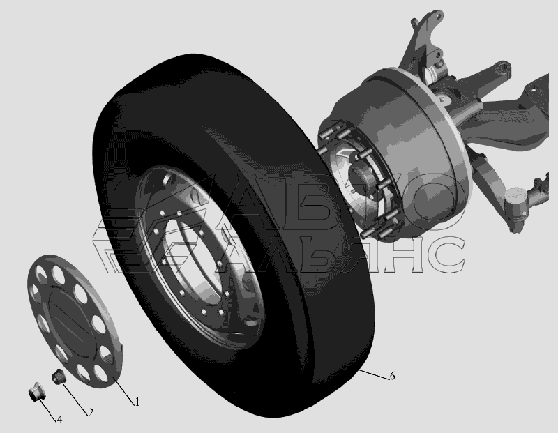 Установка передних колес МАЗ-6516V8-520 (6516V8-540)