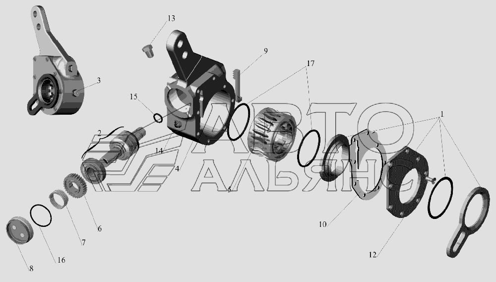 Рычаг регулировочный 64226-3501136-010 МАЗ-6516V8-520 (6516V8-540)