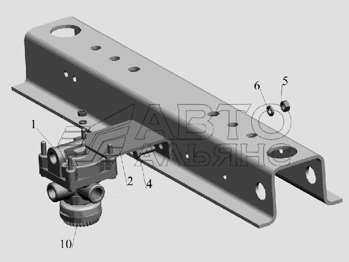 Крепление клапана ускорительного 54401-3518004 МАЗ-6516V8-520 (6516V8-540)