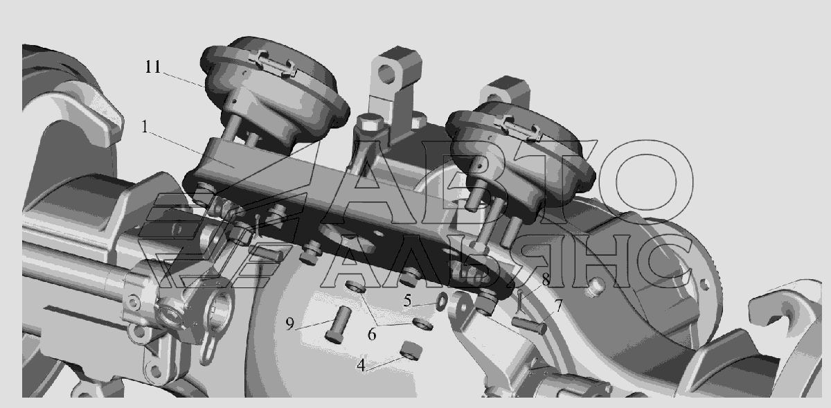 Крепление тормозных камер 651608-3519002 МАЗ-6516V8-520 (6516V8-540)