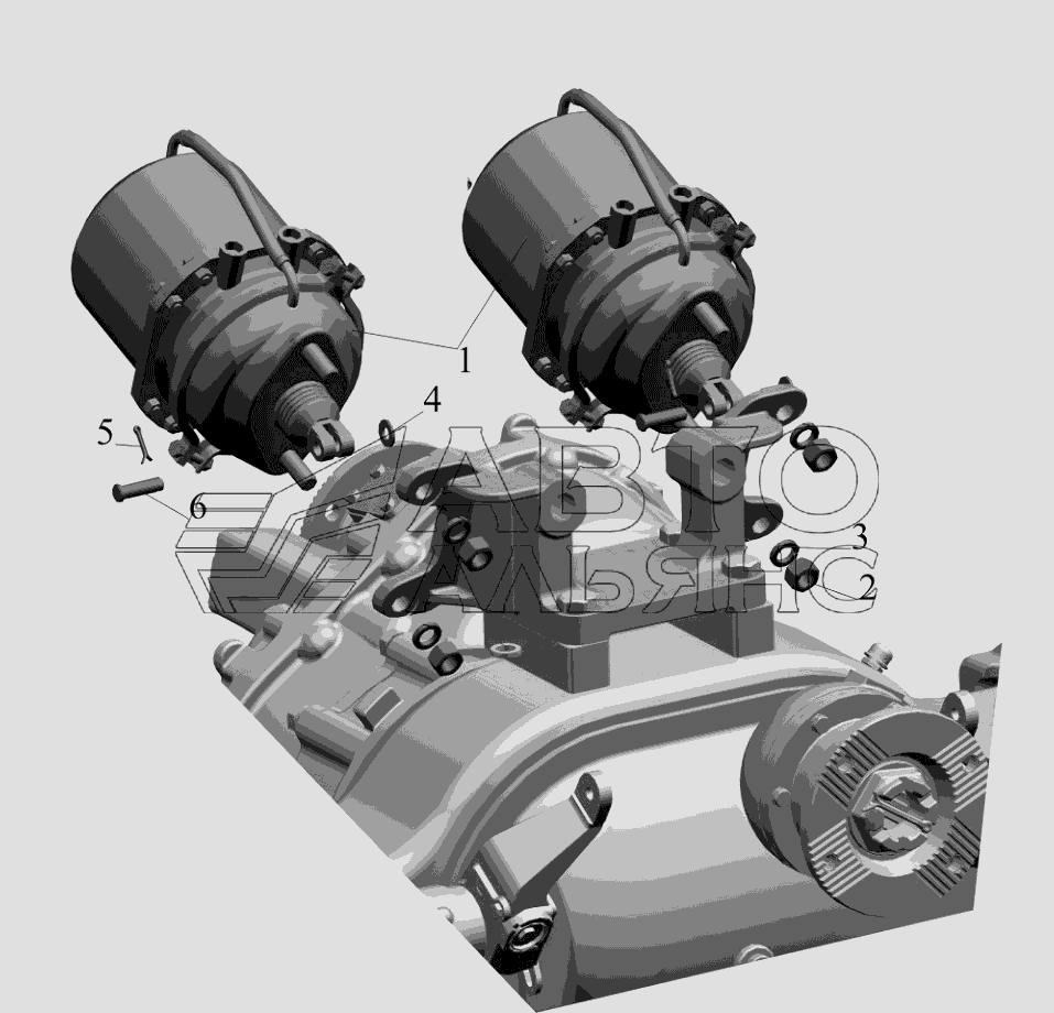 Крепление тормозных камер 643008-3519003 на среднем мосту МАЗ-6516V8-520 (6516V8-540)