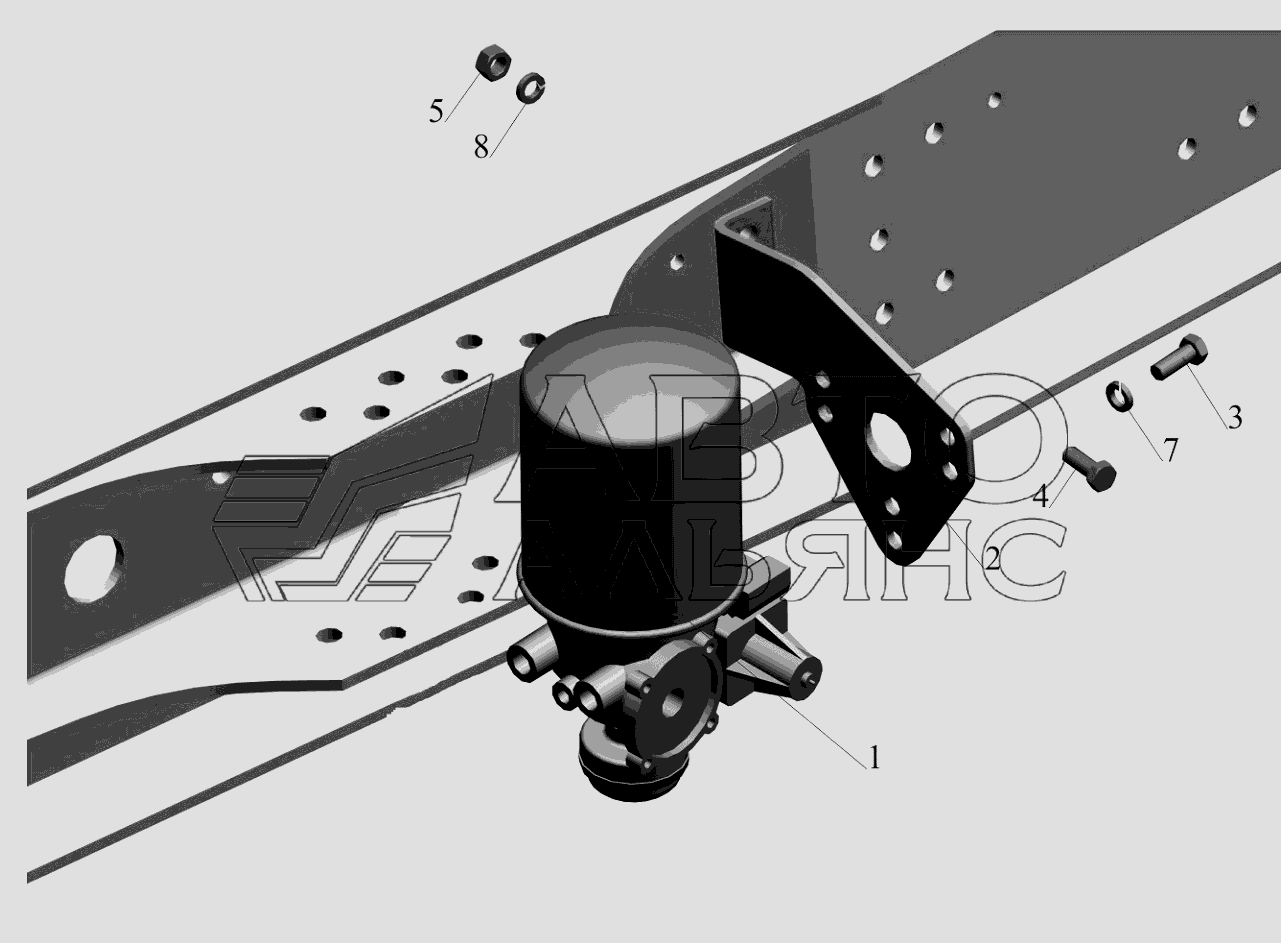 Крепление осушителя воздуха 650107-3536004 МАЗ-6516V8-520 (6516V8-540)