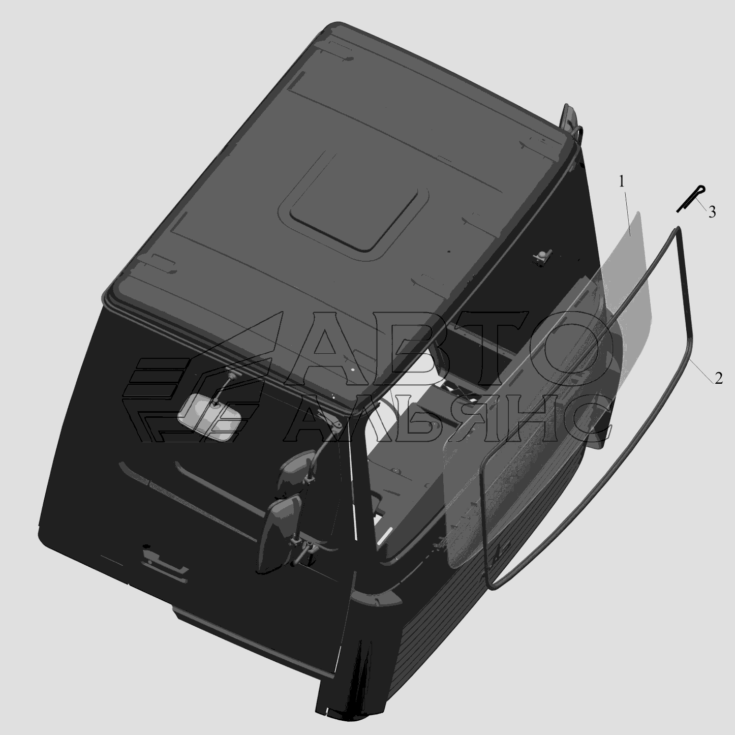 Установки стекла 6430-5200010 МАЗ-6516V8-520 (6516V8-540)