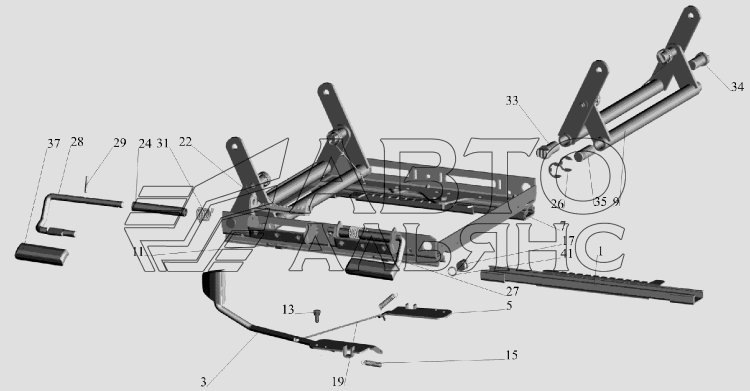 Механизм регулирования высоты 6430-6804100-010 МАЗ-6516V8-520 (6516V8-540)