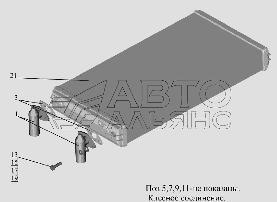 Радиатор отопителя 643008-8101060-010 МАЗ-6516V8-520 (6516V8-540)