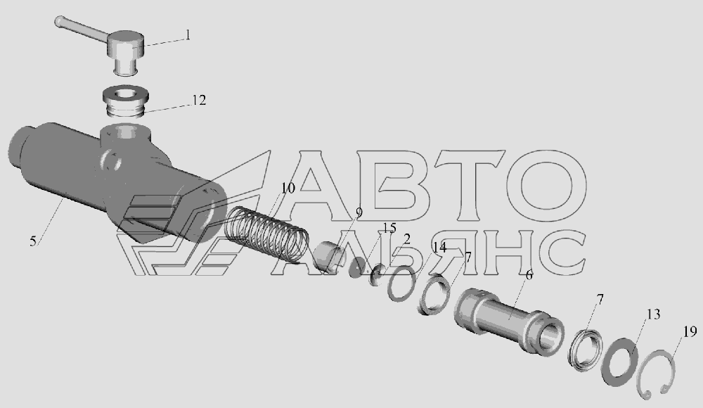 Цилиндр подпедальный 6430-1602510 МАЗ-6516V8-520 (6516V8-540)