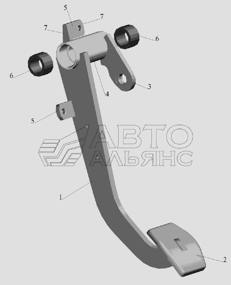 Педаль 6430-1602112 МАЗ-6516V8-520 (6516V8-540)