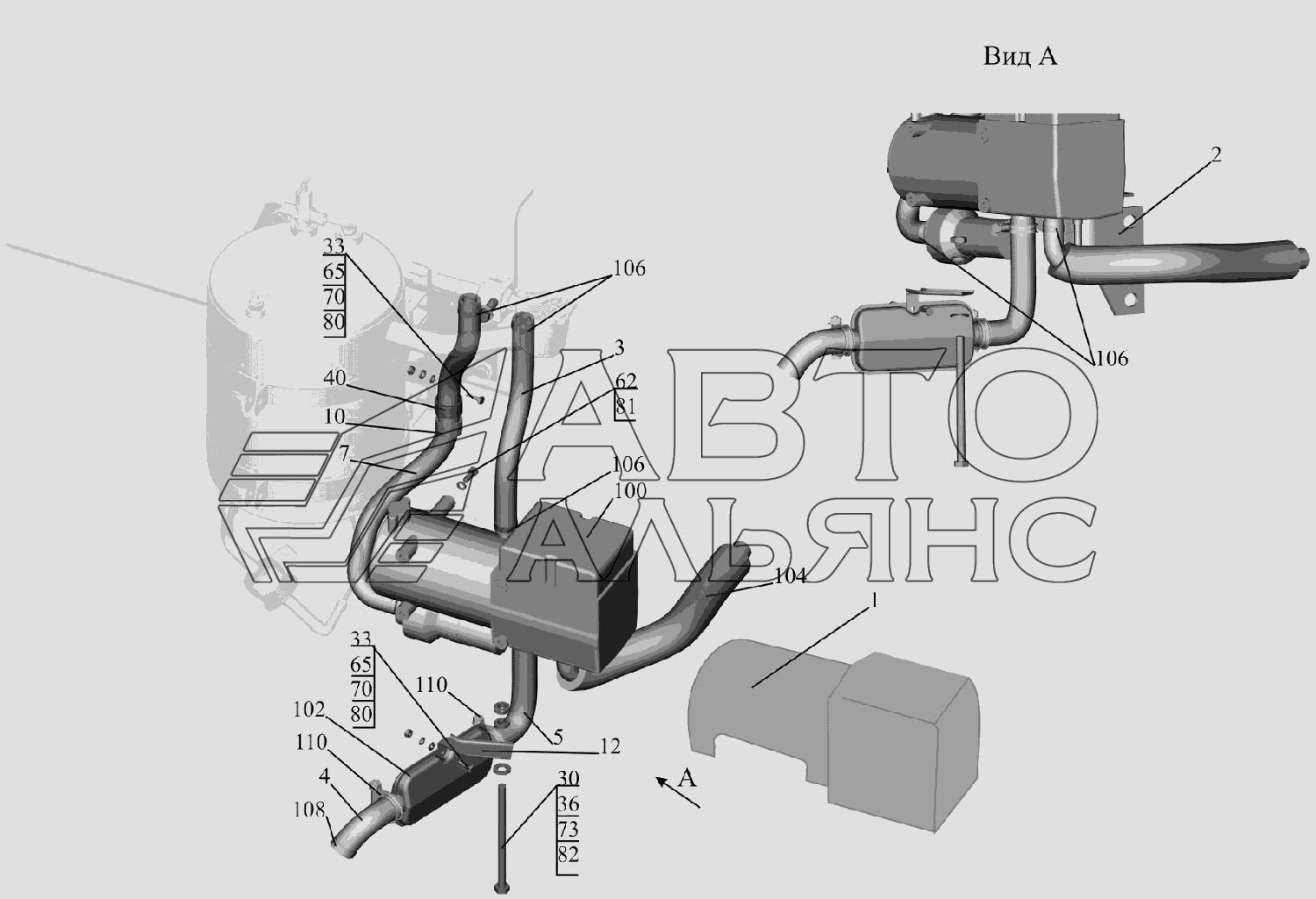 Крепление подогревателя 6516V8-1015001-000 МАЗ-6516V8-520 (6516V8-540)