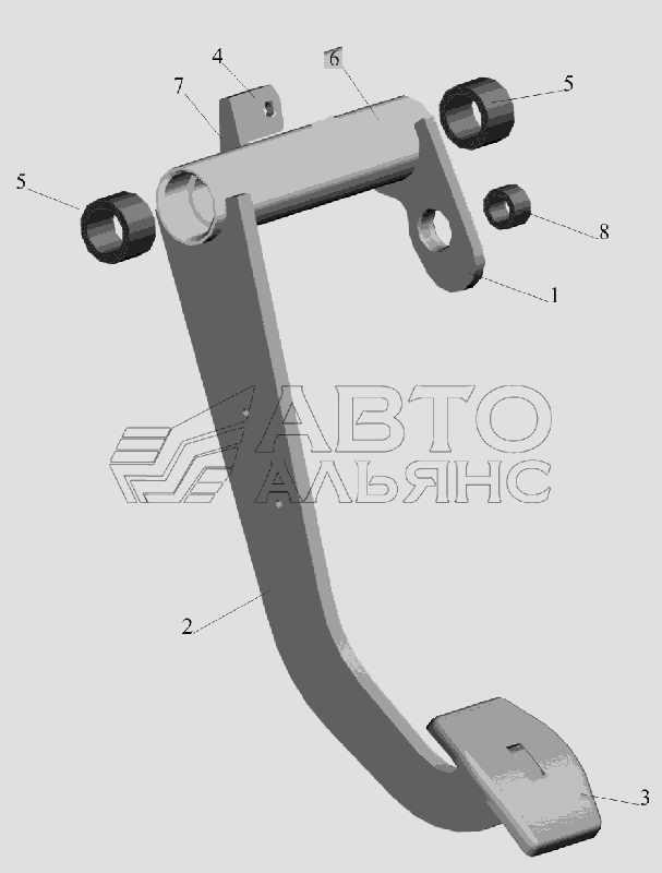 Педаль 6430-3504032 МАЗ-6516V8-520 (6516V8-540)
