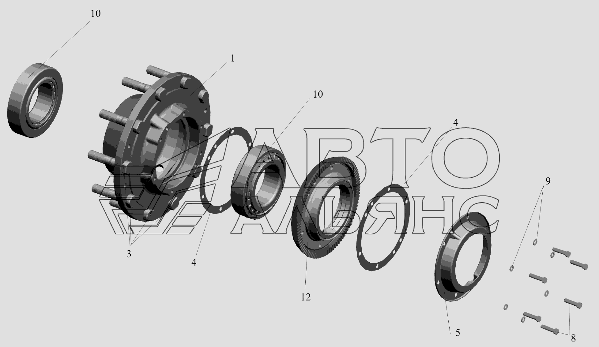 Ступица заднего моста 543266-3104006, 543266-3104006-600 МАЗ-6516V8-520 (6516V8-540)