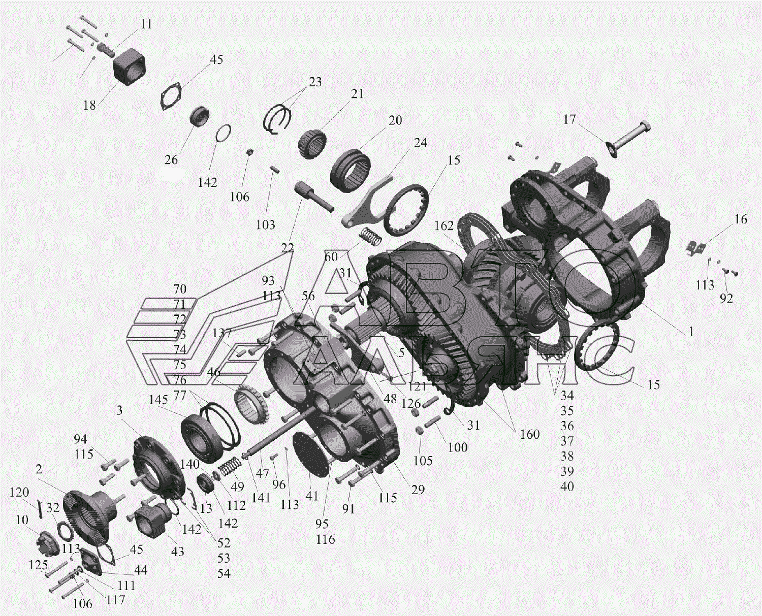 Редуктор среднего моста 64221-2502010-040, 64221-2502010-640 МАЗ-6516V8-520 (6516V8-540)