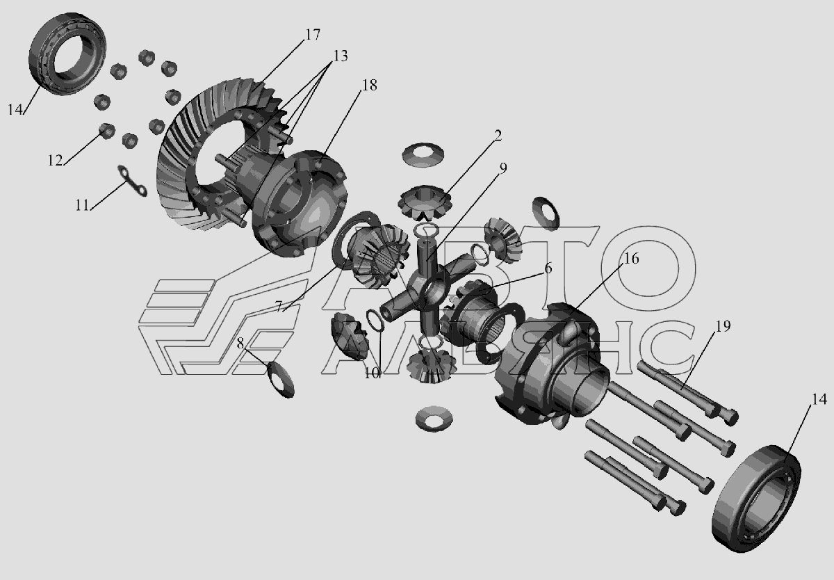 Дифференциал 64221-2503010-10 МАЗ-6516V8-520 (6516V8-540)