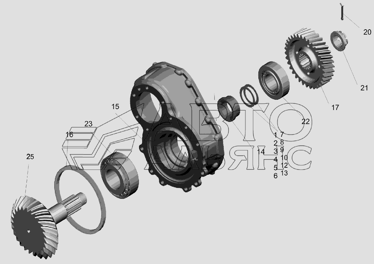 Шестерня ведущая. 64221-2502021-030 МАЗ-6516V8-520 (6516V8-540)