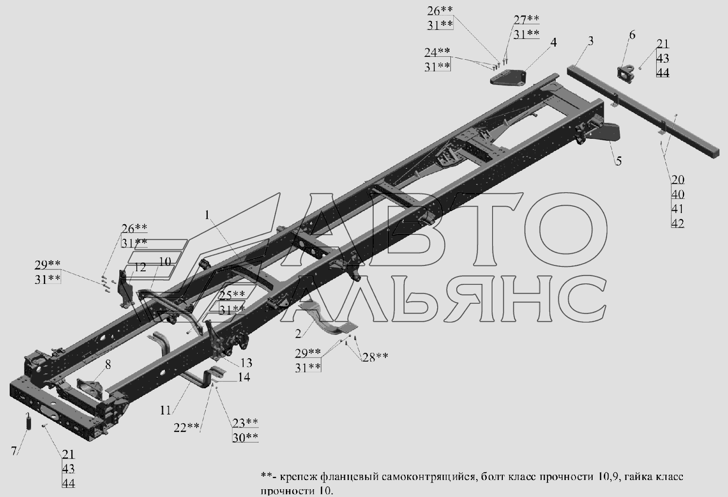 Рама 6516V8-2800010-000 МАЗ-6516V8-520 (6516V8-540)