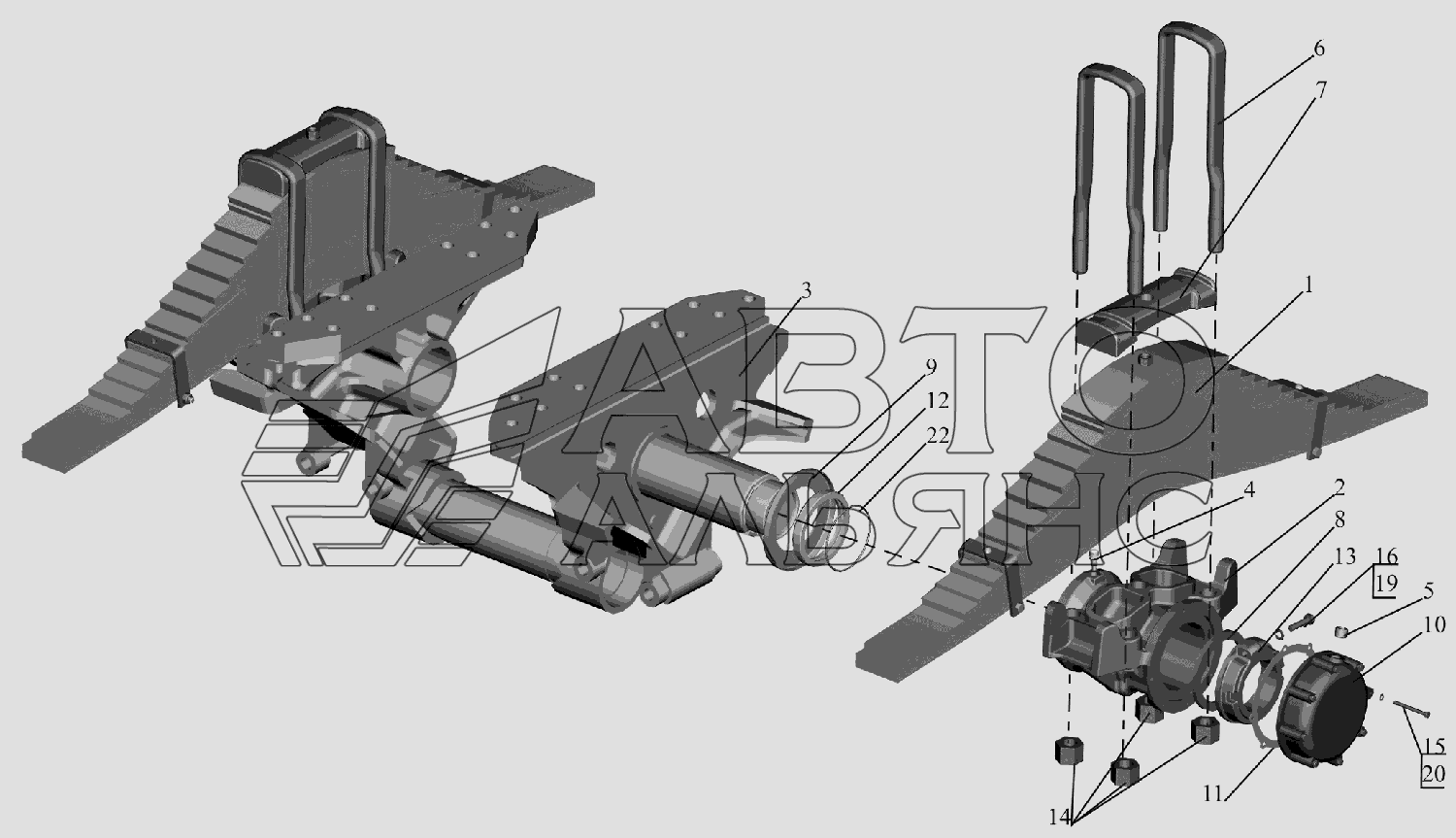 Подвеска балансирная 6501A8-2900012 МАЗ-6516V8-520 (6516V8-540)