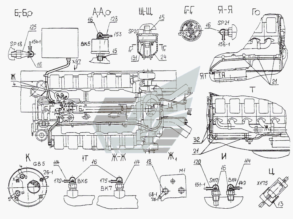 Установка электрооборудования двигателя МАЗ-74131