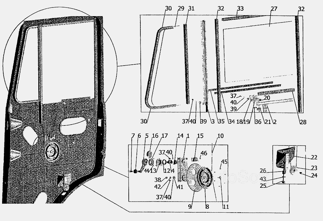 Установка стеклоподъемника и ручки стеклоподъемника МАЗ  5337