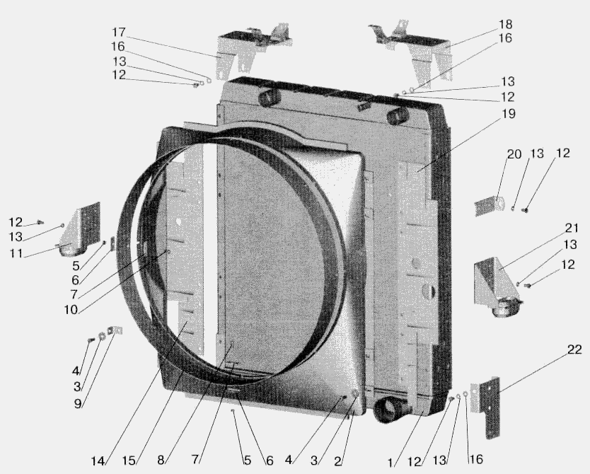 Радиатор с кожухом МАЗ-642205, 543205, 543203, 543202, 555102, 551605, 551603 МАЗ  543202