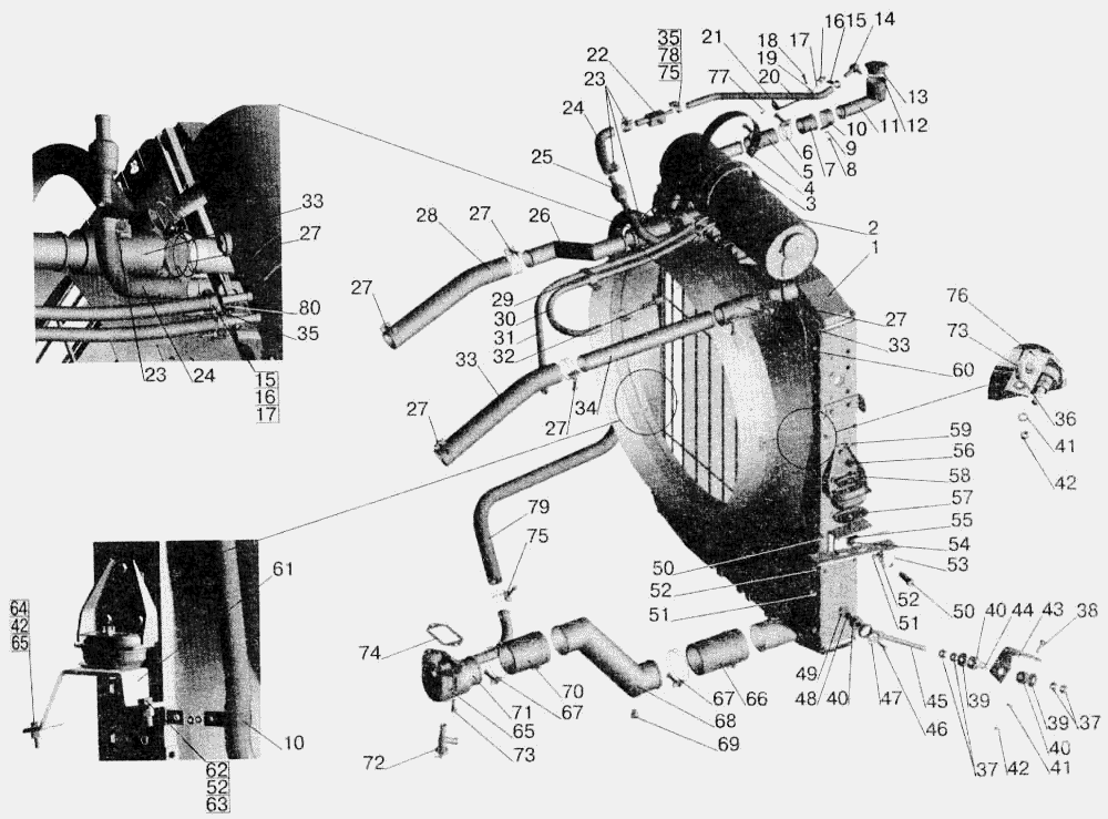 Установка системы охлаждения МАЗ-642208, 543208 МАЗ  543202