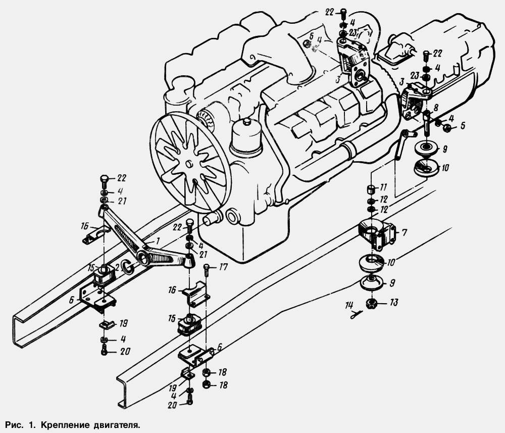 Крепление двигателя МАЗ  54321