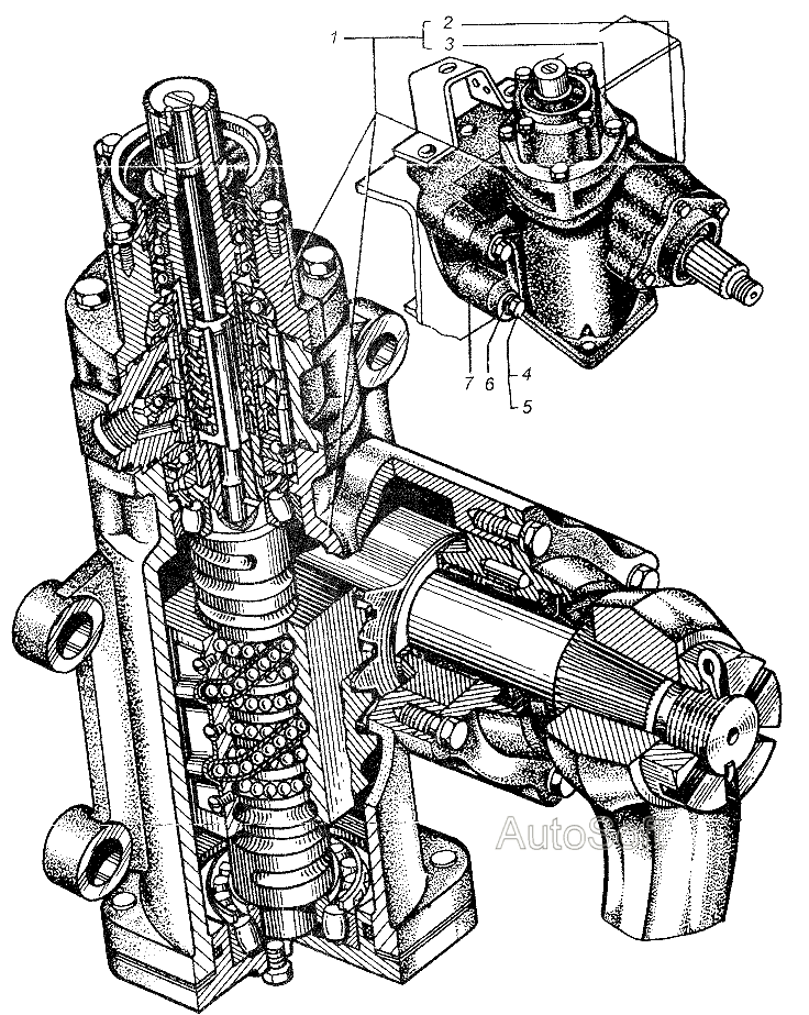 Механизм рулевой с распределителем гидроусилителя рулевого управления МАЗ  54326