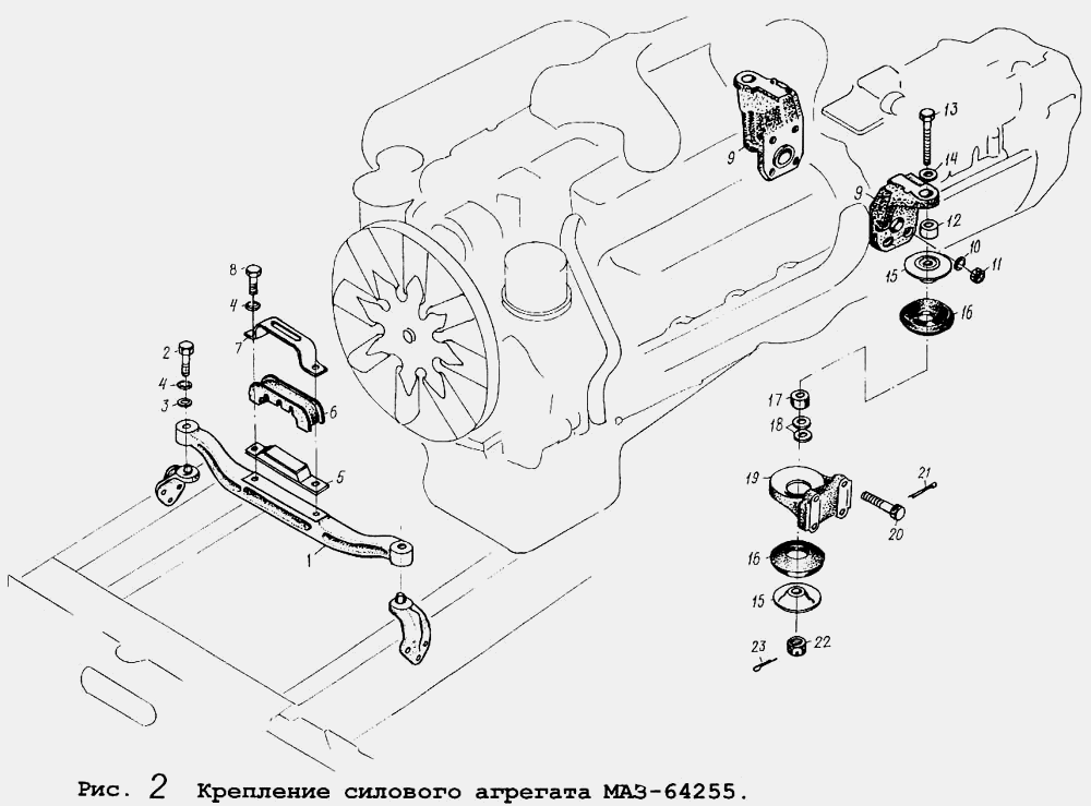 Крепление силового агрегата МАЗ-64255 МАЗ  5434
