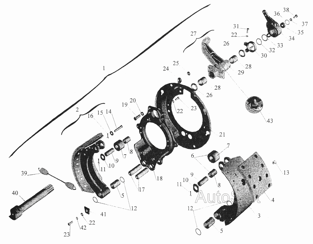 Тормозной механизм передних колес МАЗ  544069