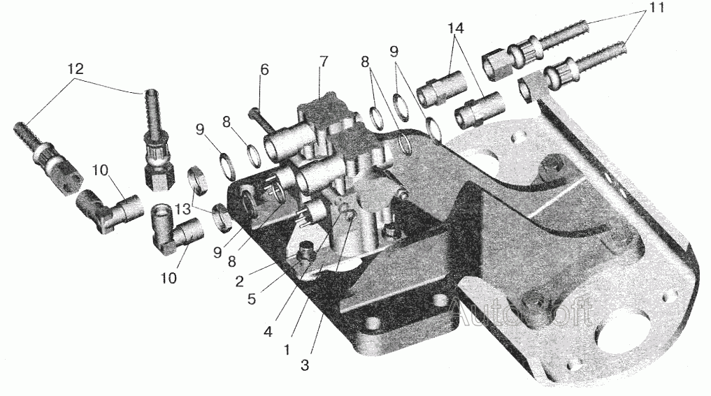 Установка задних модуляторов и присоединительной арматуры МАЗ-555102 МАЗ  5551