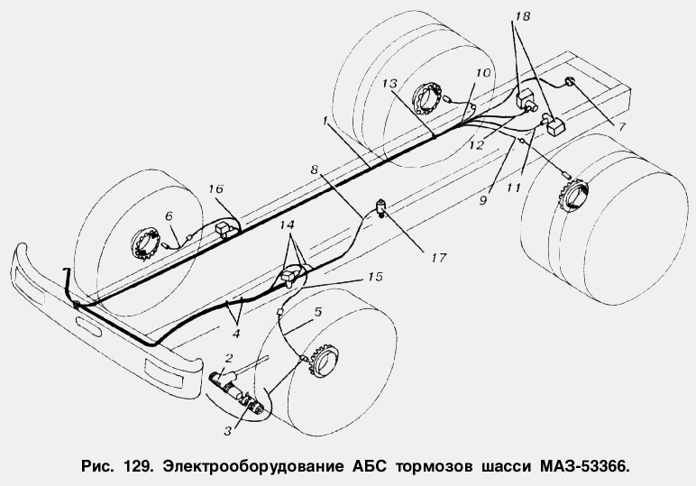 Электрооборудование АБС тормозов шасси МАЗ-53366 МАЗ  6303